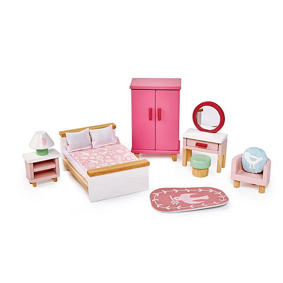 Set Poppenhuismeubels - Slaapkamer - Poppenhuismeubels en accessoires Tender Leaf Toys - In den Olifant