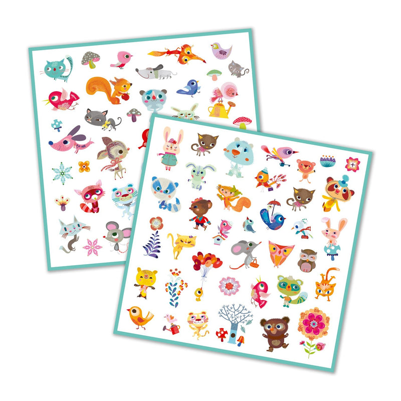 Set van 160 stickers - Dierenvriendjes - Stickers en stickersets Djeco - In den Olifant