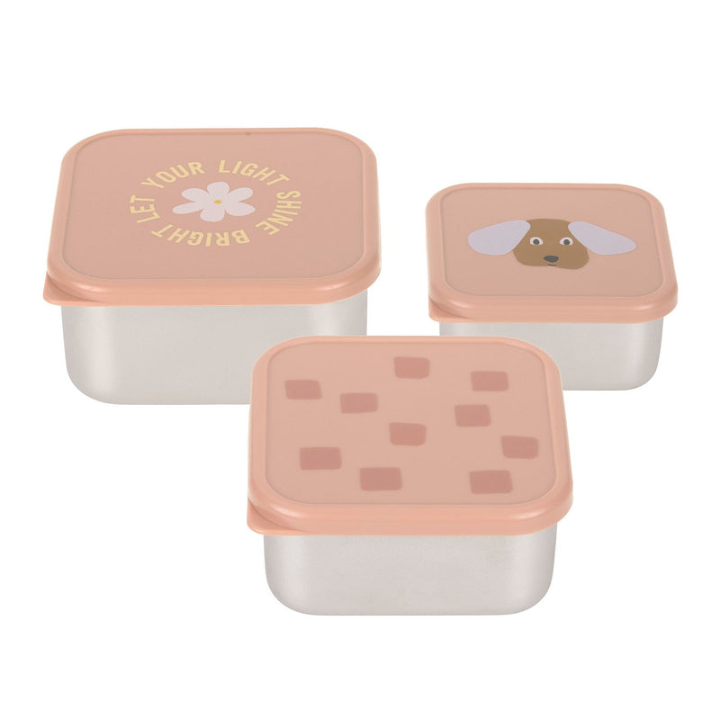 Set van 3 snackdozen Pattern Party Rose - Lunchboxen en snackdoosjes Lässig - In den Olifant