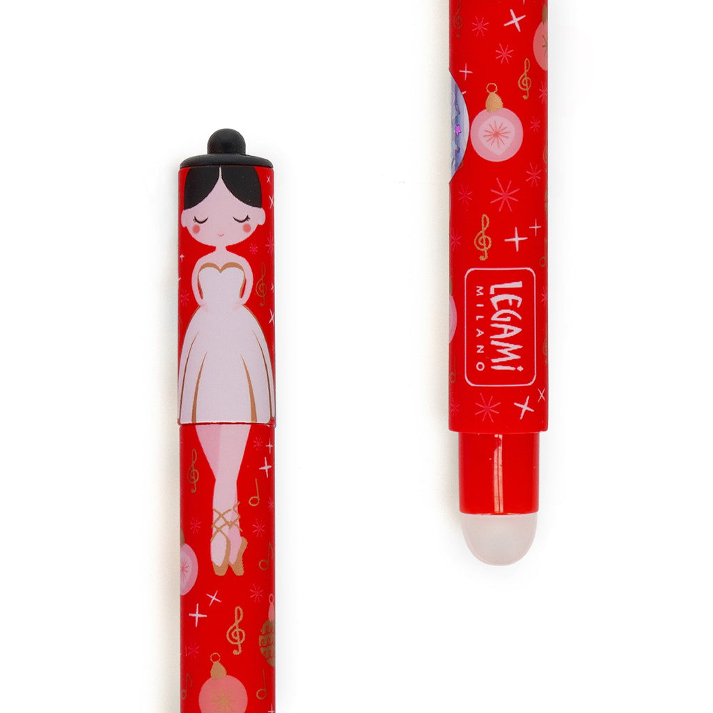Set van 3 uitwisbare pennen Erasable Gel Pens - Nutcracker + Ballerina + Mouse - Schrijfwaren Legami - In den Olifant