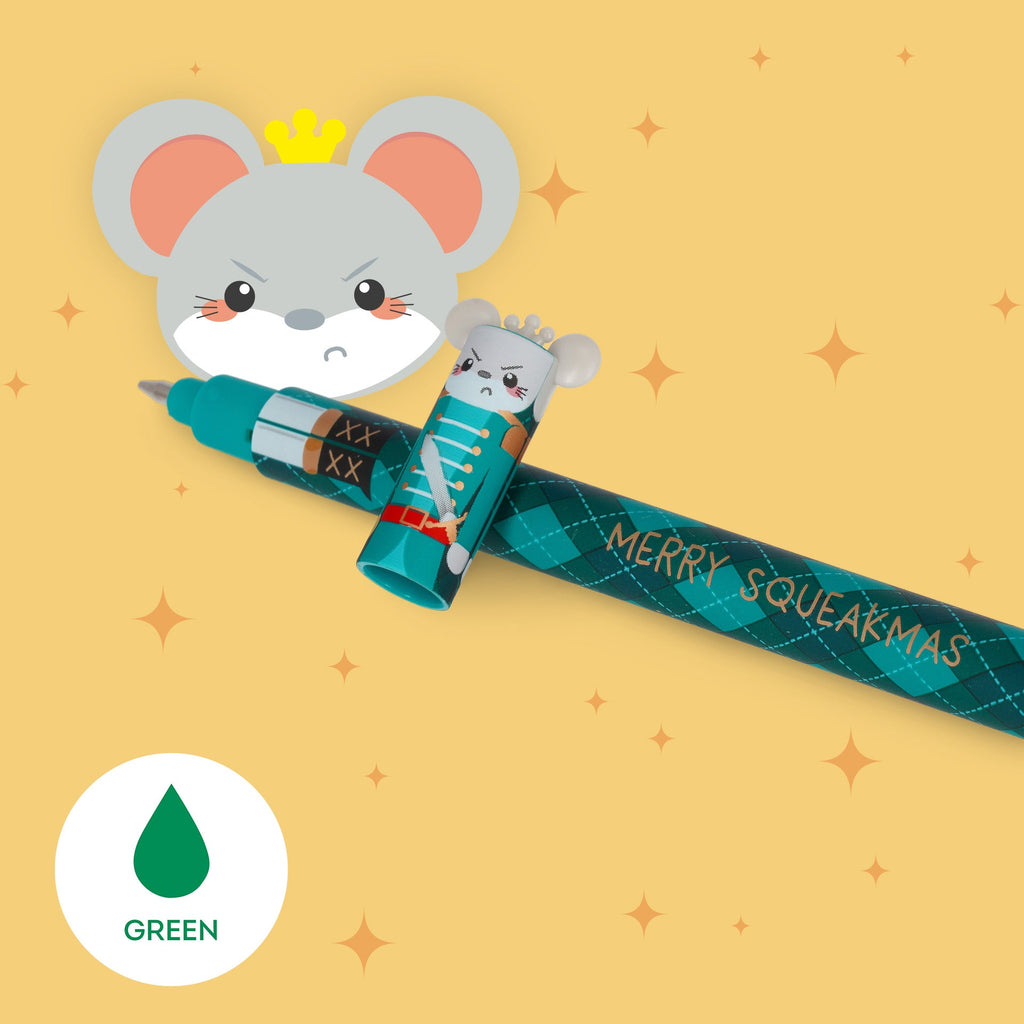 Set van 3 uitwisbare pennen Erasable Gel Pens - Nutcracker + Ballerina + Mouse - Schrijfwaren Legami - In den Olifant