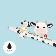 Set van 4 uitwisbare pennen Erasable Gel Pens - Cow + Piggy + Donkey + Rooster - Schrijfwaren Legami - In den Olifant