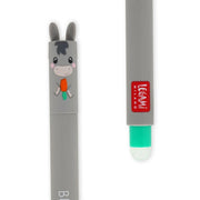 Set van 4 uitwisbare pennen Erasable Gel Pens - Cow + Piggy + Donkey + Rooster - Schrijfwaren Legami - In den Olifant