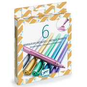 Set van 6 metallic markers - Kleuren en tekenen Djeco - In den Olifant