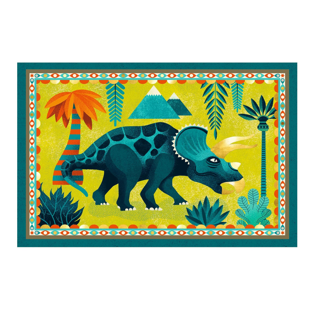 Set van 8 feestuitnodigingen - Cric croc, Dino Rock ! - Feestkaarten Djeco - In den Olifant