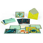 Set van 8 feestuitnodigingen - Cric croc, Dino Rock ! - Feestkaarten Djeco - In den Olifant