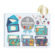 Set van 8 feestuitnodigingen - Iedereen aan boord! - Feestkaarten Djeco - In den Olifant