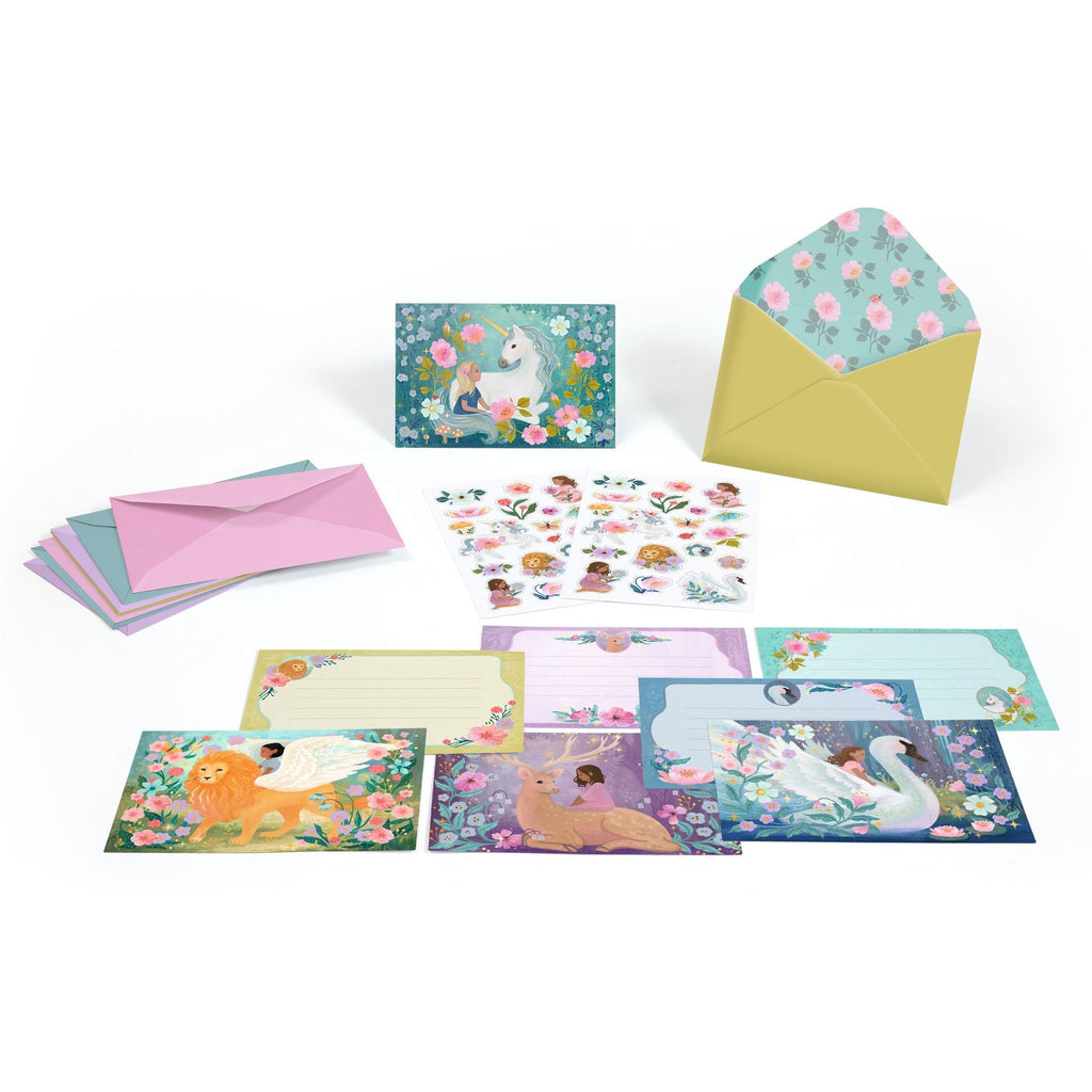 Set van 8 feestuitnodigingen - Wonderlijke wezens - Feestkaarten Djeco - In den Olifant