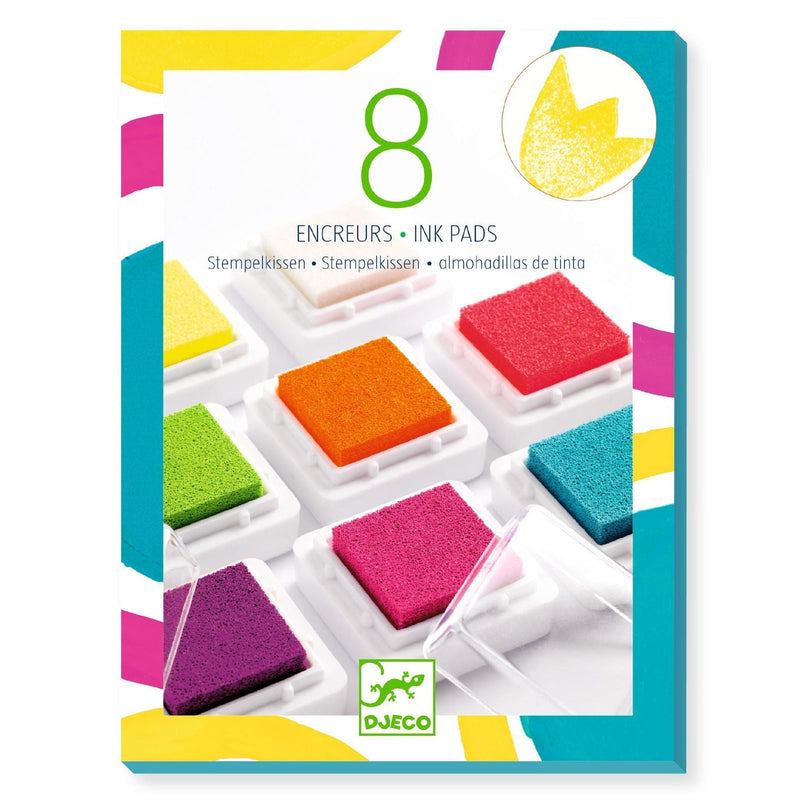 Set van 8 stempelkussens - Pop - Stempelen Djeco - In den Olifant