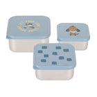 Setje van 3 snackdozen Pattern Party blue - Lunchboxen en snackdoosjes Lässig - In den Olifant
