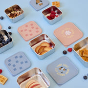 Setje van 3 snackdozen Pattern Party blue - Lunchboxen en snackdoosjes Lässig - In den Olifant