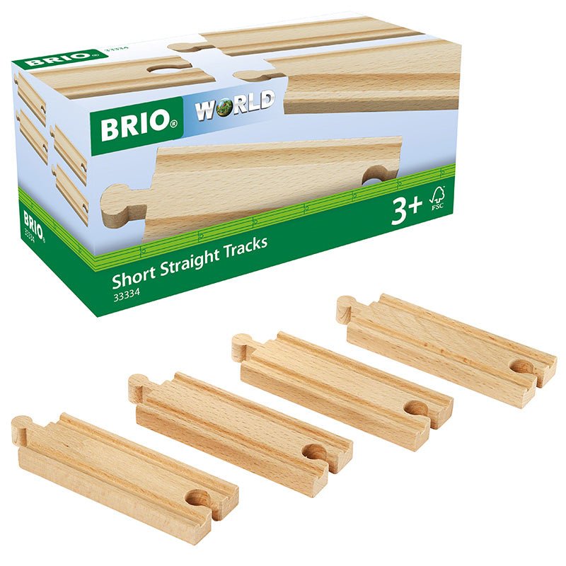 Short Straight Tracks Uitbreidingsset - 4 onderdelen - Treinsporen en accessoires Brio - In den Olifant