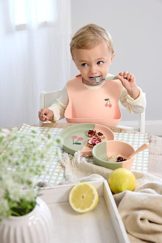 Silicone Bib Happy Fruits Cherry - Slabben Lässig - In den Olifant