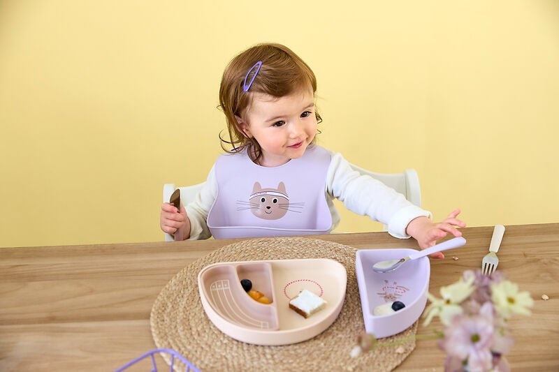 Silicone Bib Tiny Team Cat - Slabben Lässig - In den Olifant