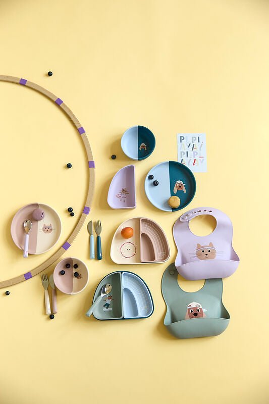 Silicone Bib Tiny Team Cat - Slabben Lässig - In den Olifant