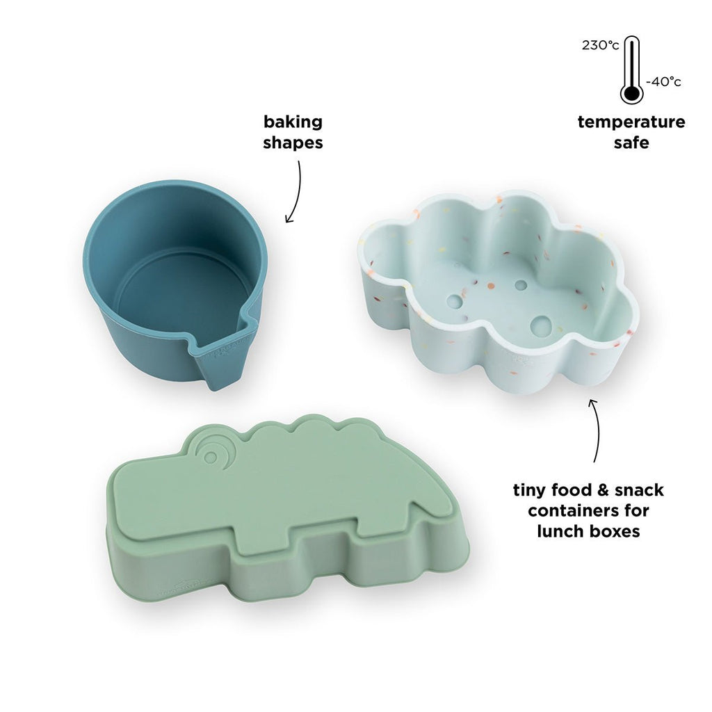 Silicone shapes 3 pcs Happy clouds Blue - Onaf Done by Deer - In den Olifant