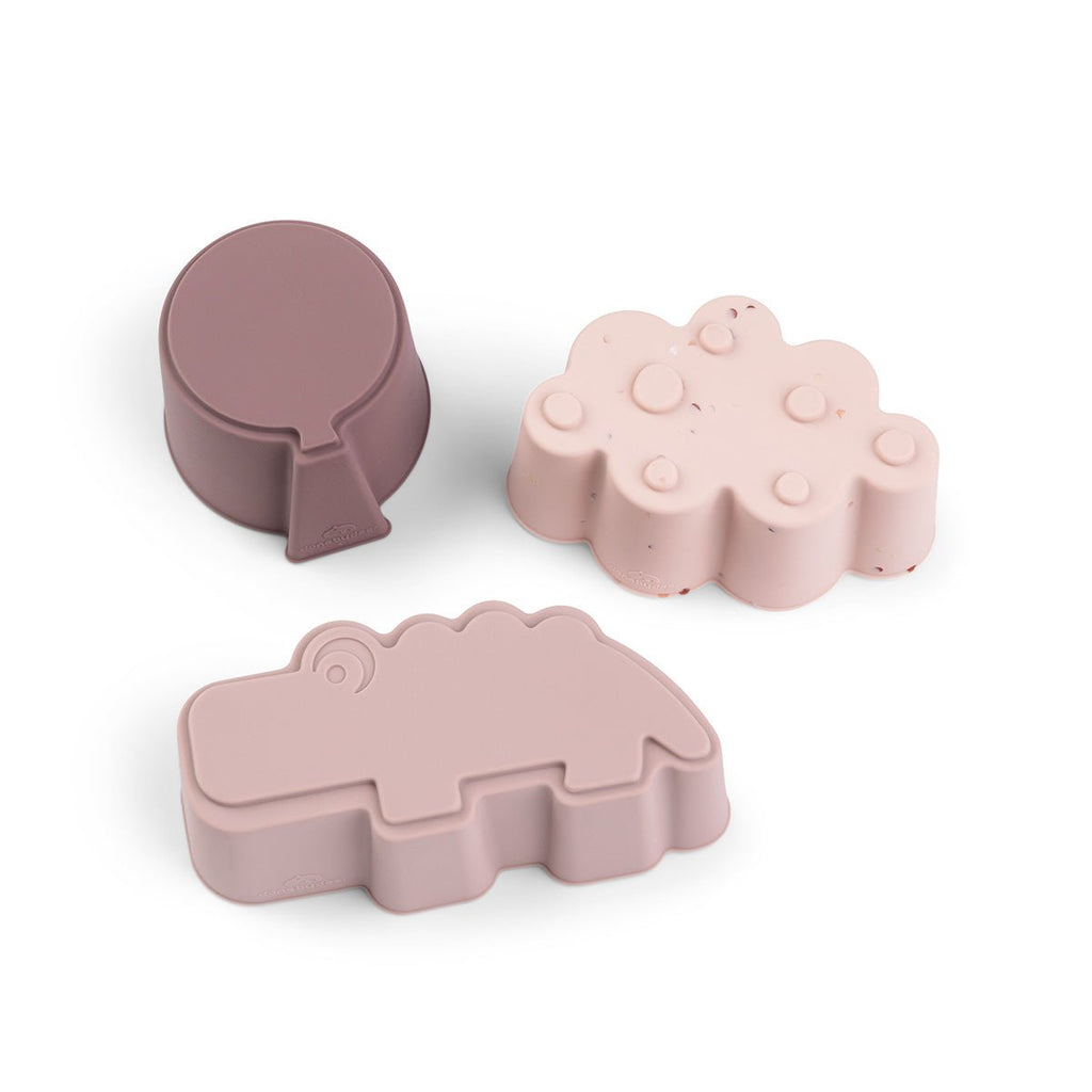 Silicone shapes 3 pcs Happy clouds Powder - Lunchboxen en snackdoosjes Done by Deer - In den Olifant