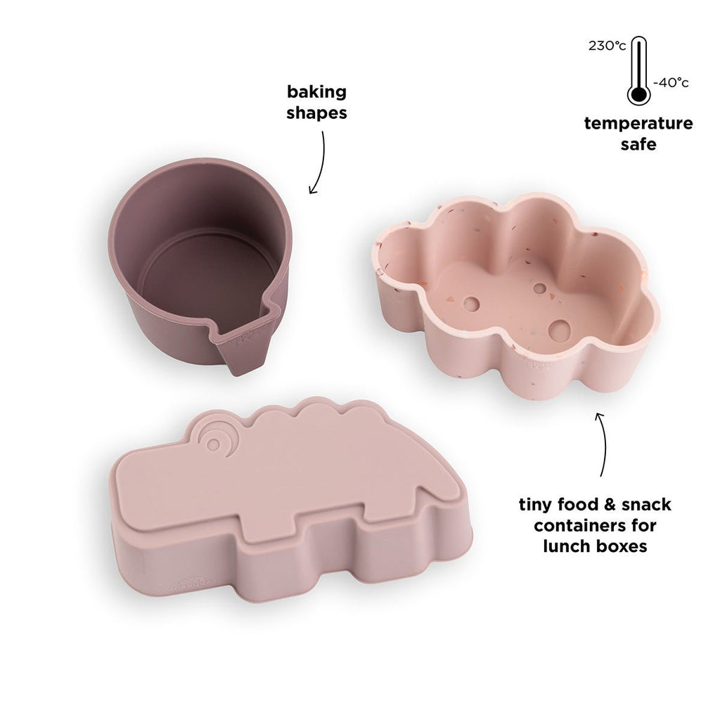 Silicone shapes 3 pcs Happy clouds Powder - Lunchboxen en snackdoosjes Done by Deer - In den Olifant