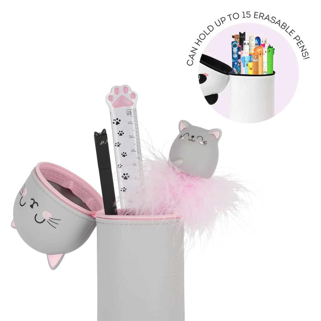 Siliconen 2 - in - 1 Kawaii Pennenzak - Kitty - Pennenzakken Legami - In den Olifant