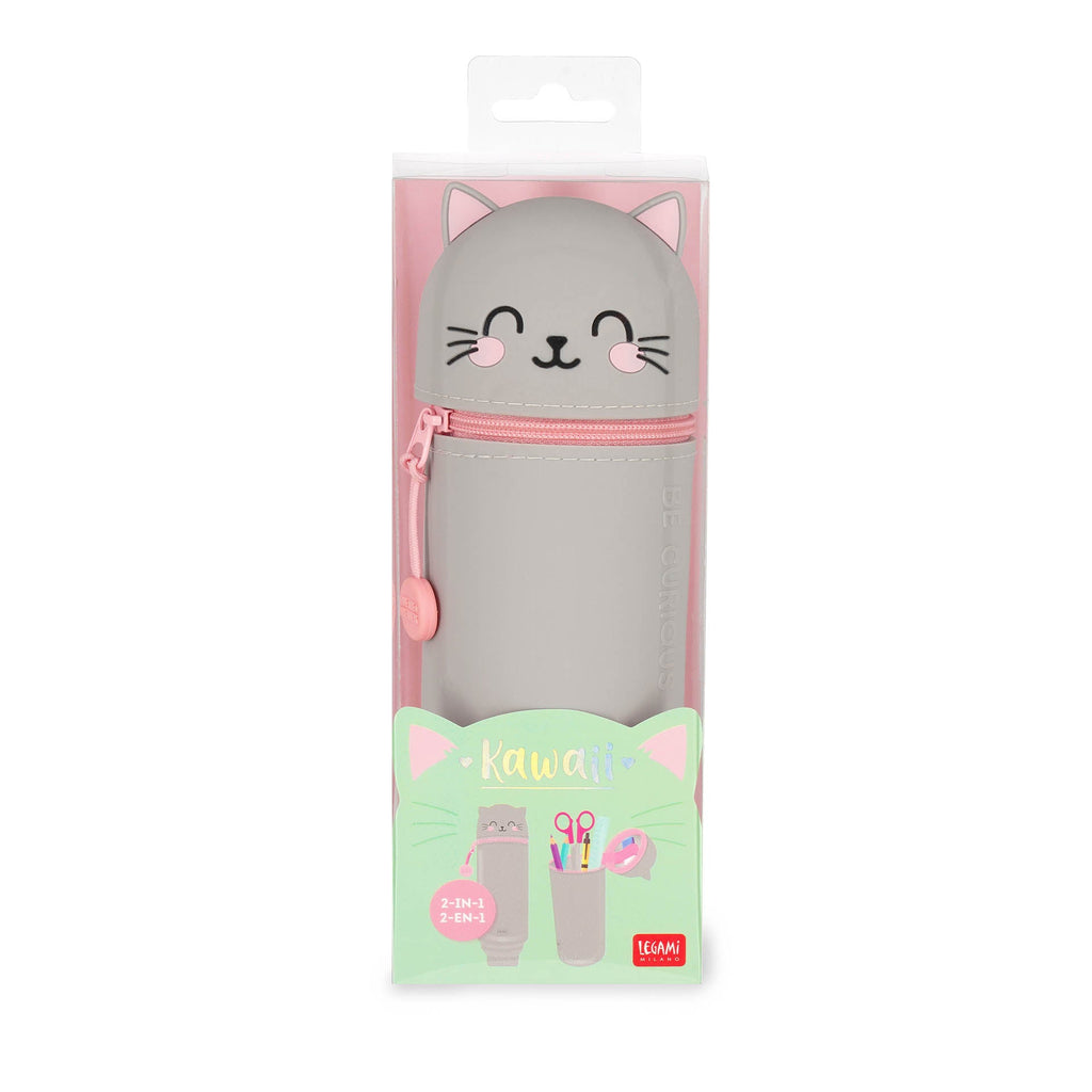 Siliconen 2 - in - 1 Kawaii Pennenzak - Kitty - Pennenzakken Legami - In den Olifant