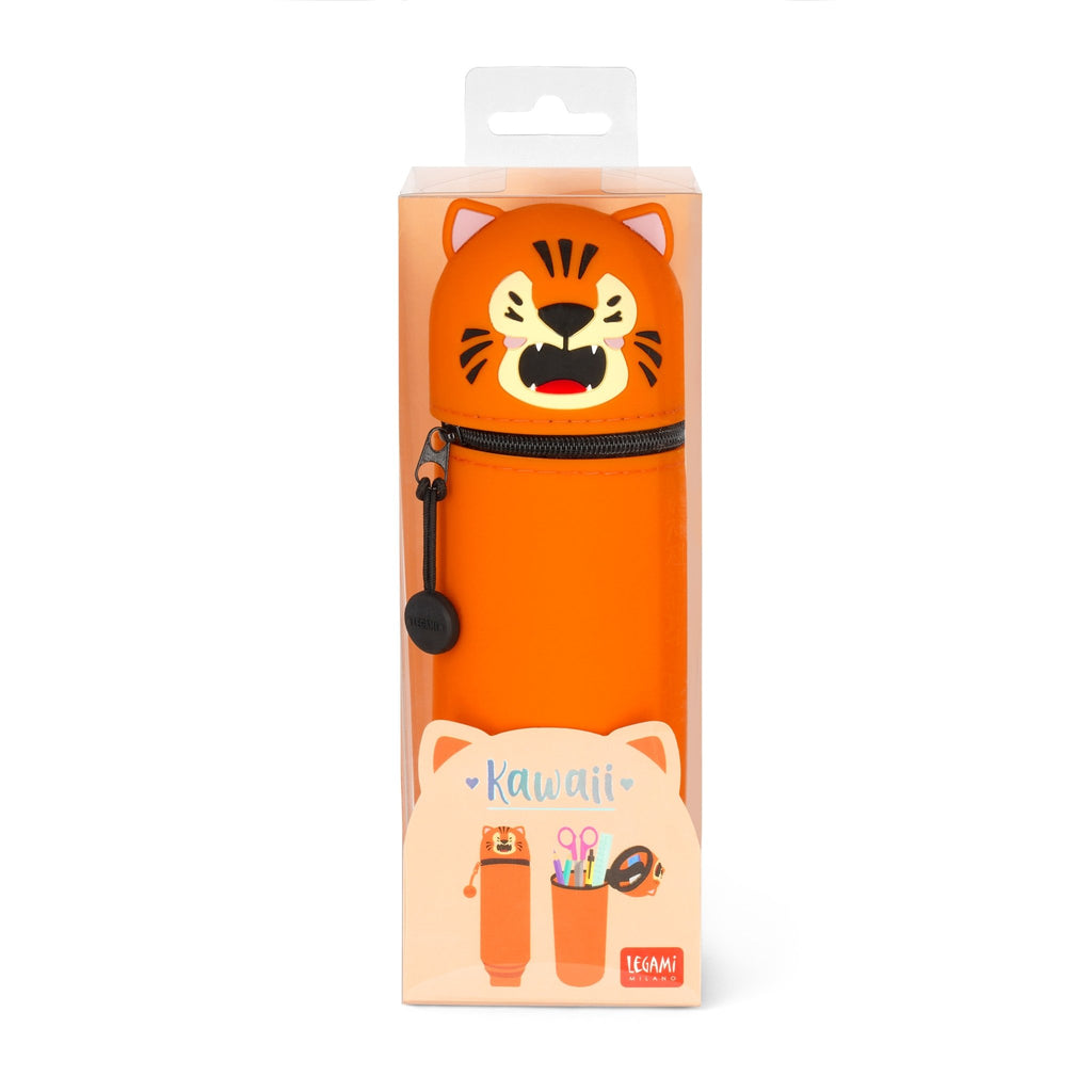 Siliconen 2 - in - 1 Kawaii Pennenzak - Tiger - Pennenzakken Legami - In den Olifant