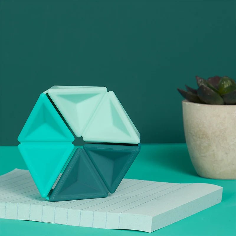 Siliconen fidget toy Pivot Teal - Sensorisch speelgoed Speks - In den Olifant