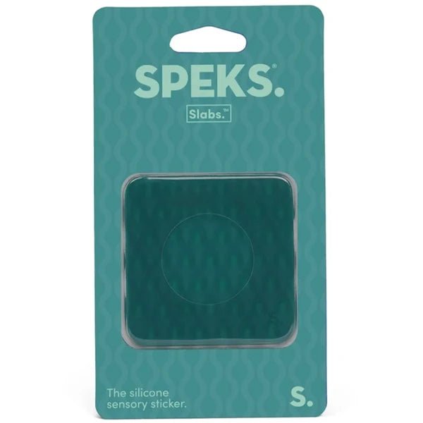 Siliconen sensorische sticker Slabs Square Mesh Green - Sensorisch speelgoed Speks - In den Olifant