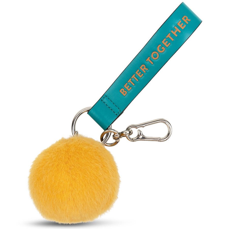 Sleutelhanger Smiley ECO Fuzzy Bag Charm Yellow - 7 cm - Sleutelhangers Bon Ton Toys - In den Olifant