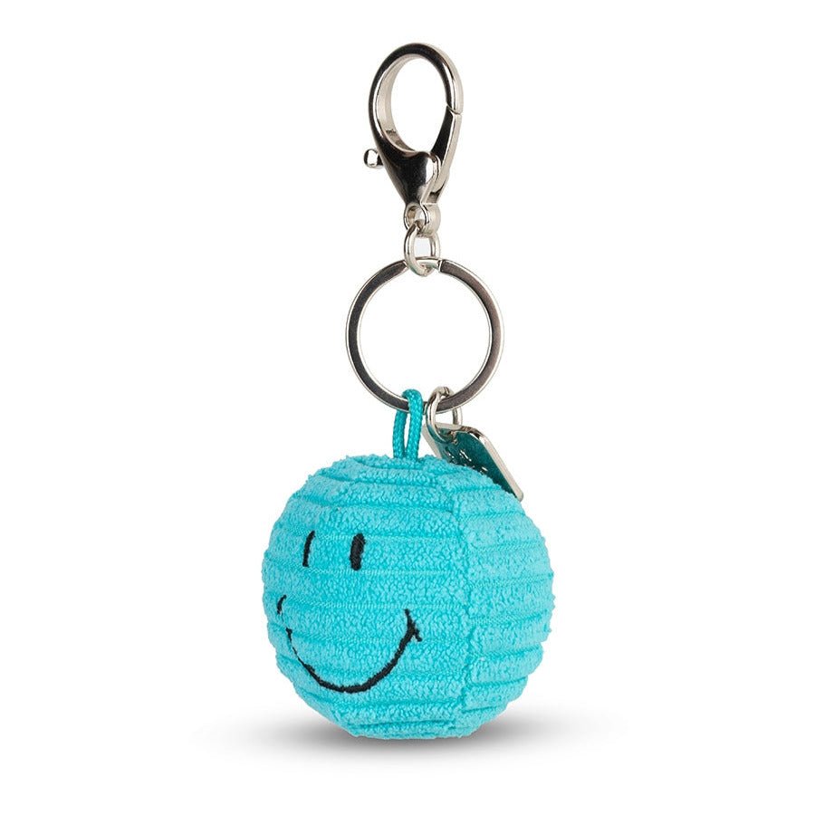 Sleutelhanger Smiley Keychain ECO Corduroy Teal - 4,5 cm - Sleutelhangers Bon Ton Toys - In den Olifant