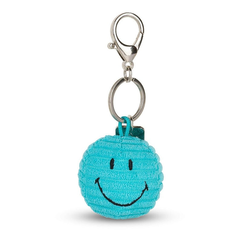 Sleutelhanger Smiley Keychain ECO Corduroy Teal - 4,5 cm - Sleutelhangers Bon Ton Toys - In den Olifant