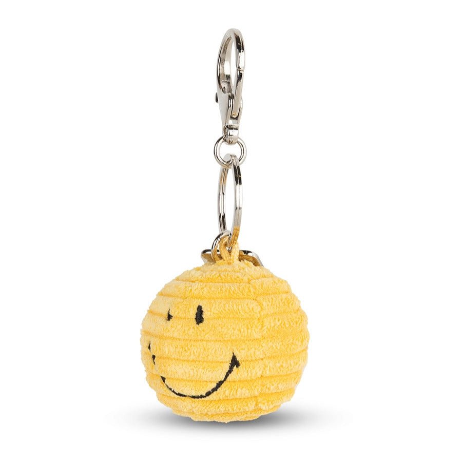 Sleutelhanger Smiley Keychain ECO Corduroy Yellow - 4,5 cm - Sleutelhangers Bon Ton Toys - In den Olifant