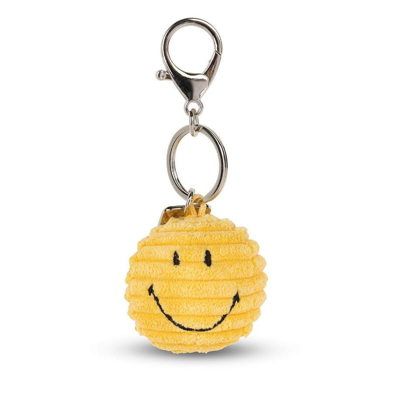 Sleutelhanger Smiley Keychain ECO Corduroy Yellow - 4,5 cm - Sleutelhangers Bon Ton Toys - In den Olifant