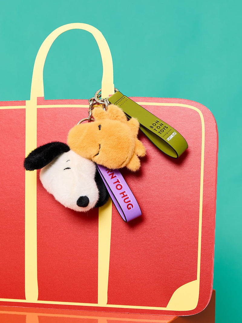 Sleutelhanger Snoopy ECO Fuzzy Cream bag charm - 8 cm - Sleutelhangers Bon Ton Toys - In den Olifant