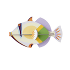 Small Sea Creature - Lagoon Triggerfish - Muurdecoratie Studio Roof - In den Olifant