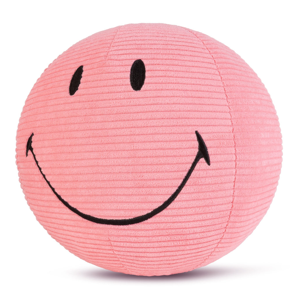 Smiley ECO Corduroy Bubblegum Pink - 23 cm - Fantasieknuffels Bon Ton Toys - In den Olifant