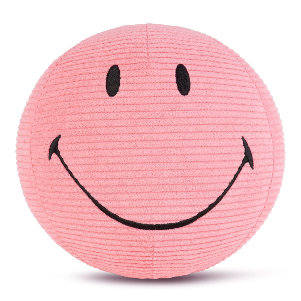 Smiley ECO Corduroy Bubblegum Pink - 23 cm - Fantasieknuffels Bon Ton Toys - In den Olifant