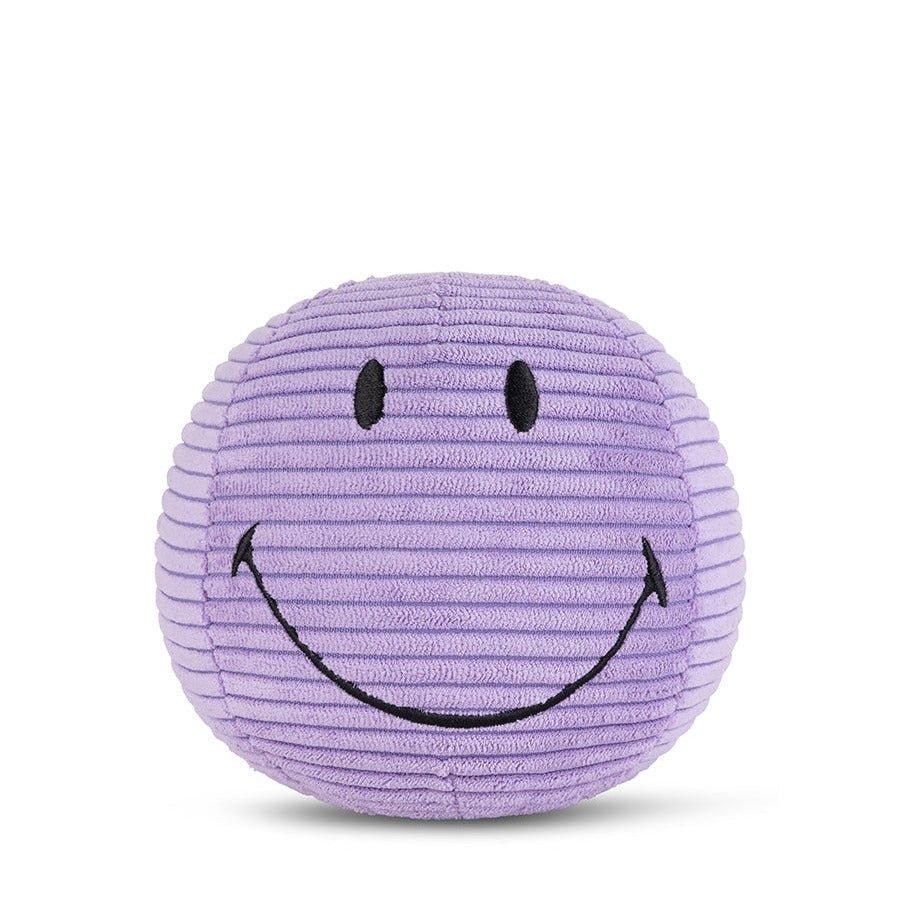 Smiley ECO Corduroy Dark Purple - 13 cm - Fantasieknuffels Bon Ton Toys - In den Olifant
