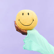 Smiley ECO Corduroy Yellow - 13 cm - Fantasieknuffels Bon Ton Toys - In den Olifant