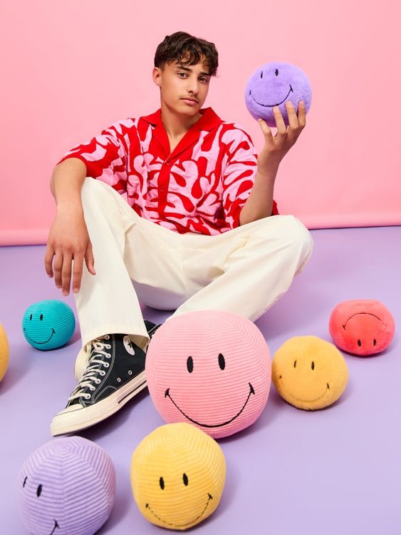 Smiley ECO Fuzzy Bright Purple - 13 cm - Fantasieknuffels Bon Ton Toys - In den Olifant