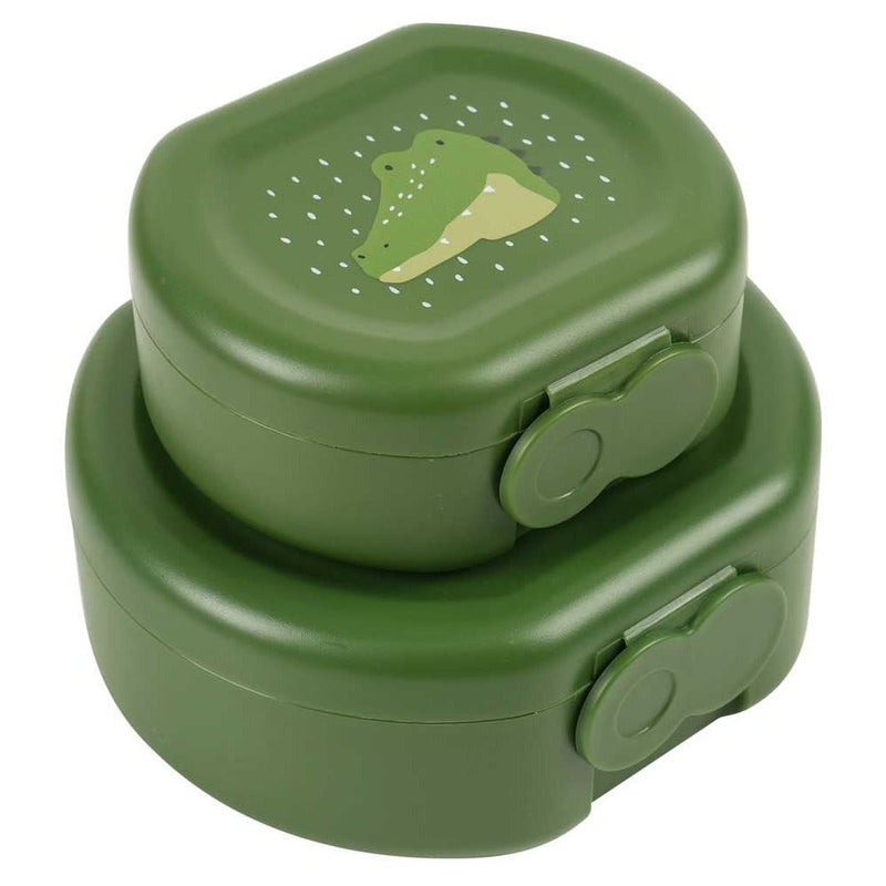 Snackdoosjes met clip Mr. Alligator - set van 2 - Lunchboxen en snackdoosjes Trixie - In den Olifant
