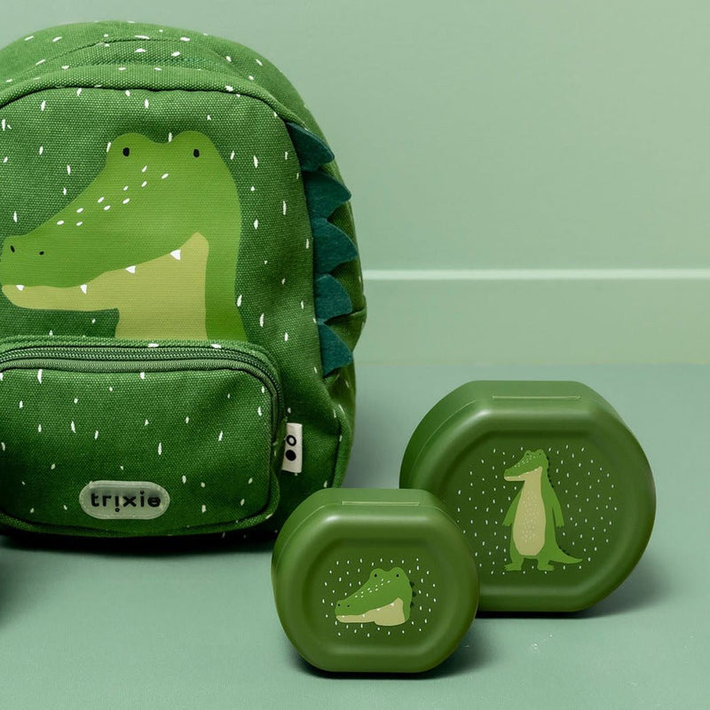Snackdoosjes met clip Mr. Alligator - set van 2 - Lunchboxen en snackdoosjes Trixie - In den Olifant