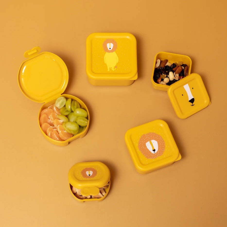 Snackdoosjes met clip Mr. Lion - set van 2 - Lunchboxen en snackdoosjes Trixie - In den Olifant