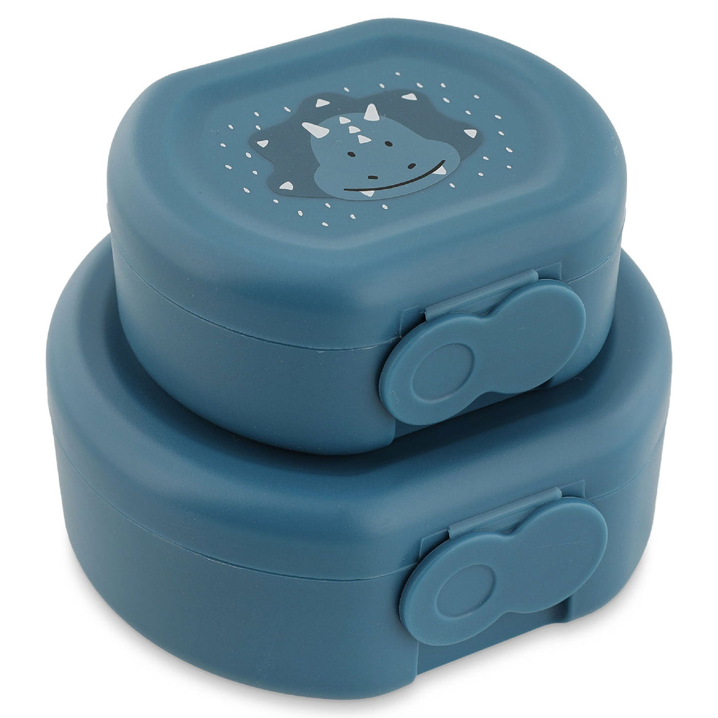 Snackdoosjes met clip Mr. Triceratops - set van 2 - Lunchboxen en snackdoosjes Trixie - In den Olifant