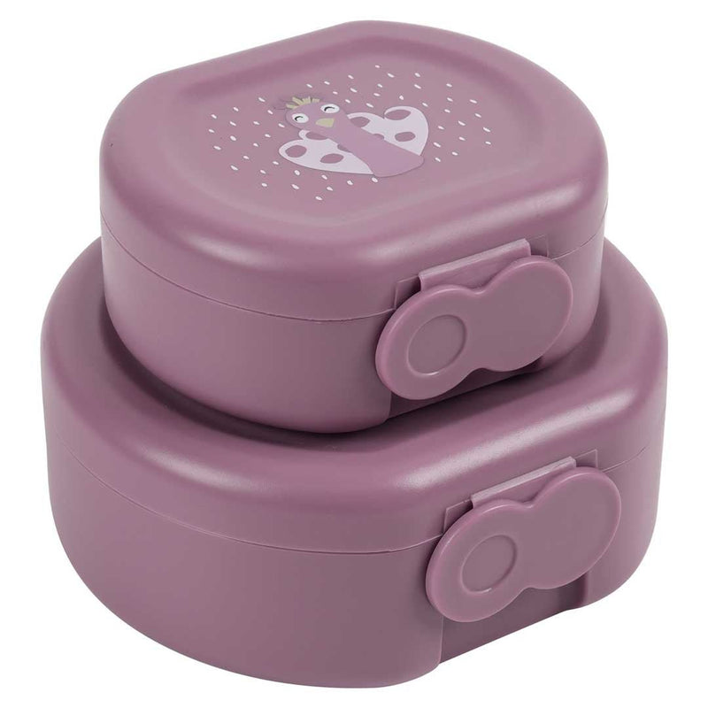 Snackdoosjes met clip Mrs. Peacock - set van 2 - Lunchboxen en snackdoosjes Trixie - In den Olifant