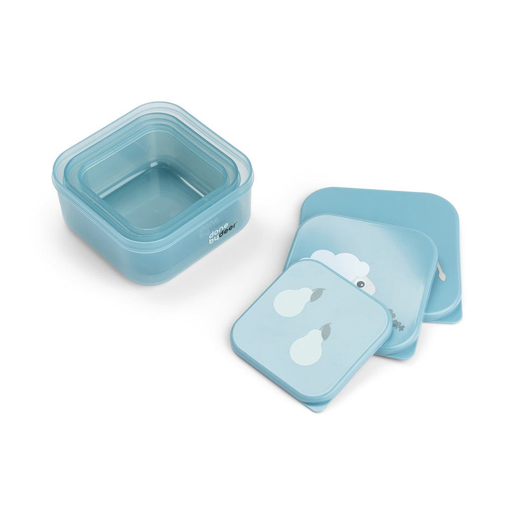 Snackdoosjes Tiny Farm Blue - set van 3 - Lunchboxen en snackdoosjes Done by Deer - In den Olifant