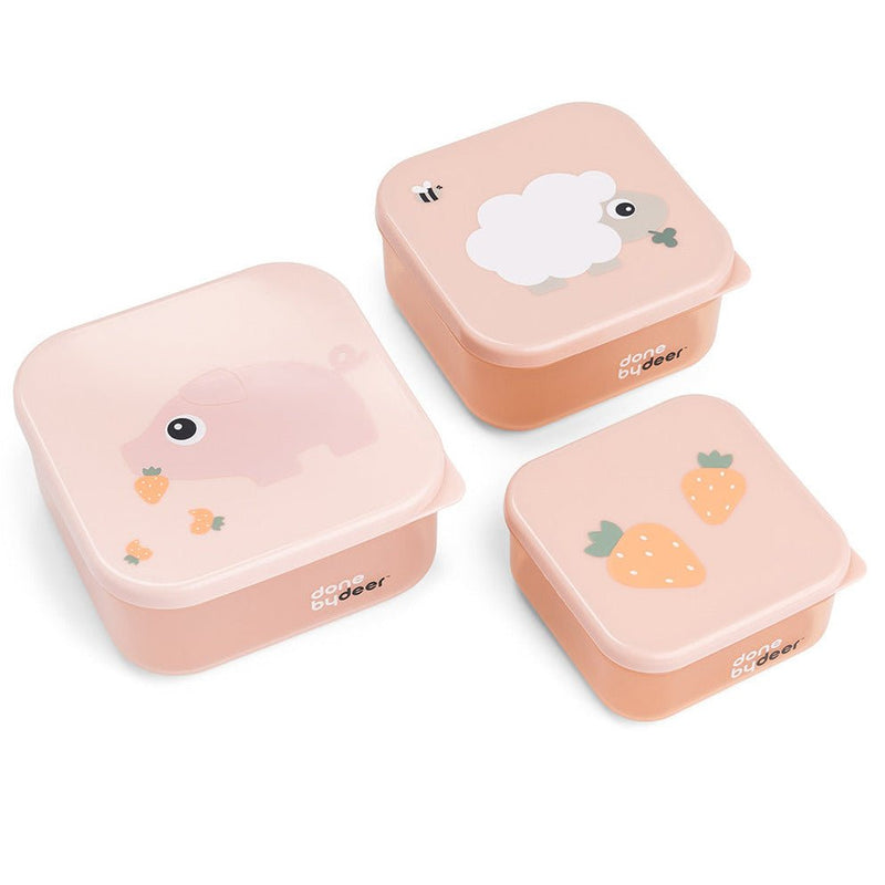Snackdoosjes Tiny Farm Powder - set van 3 - Lunchboxen en snackdoosjes Done by Deer - In den Olifant