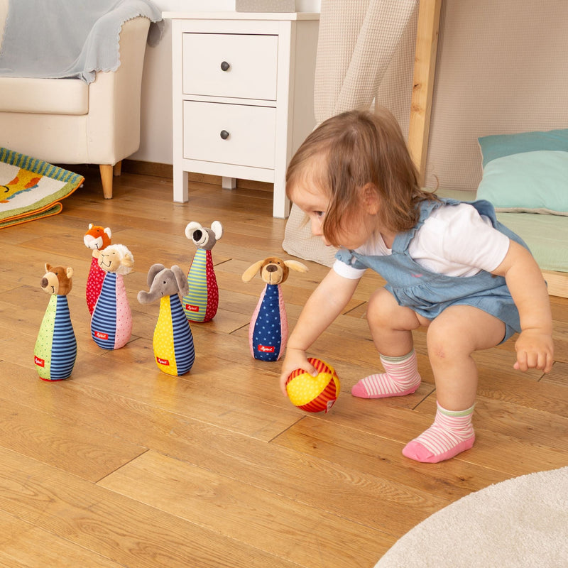 Soft baby bowling set - PlayQ - Activiteitenspeelgoed Sigikid - In den Olifant