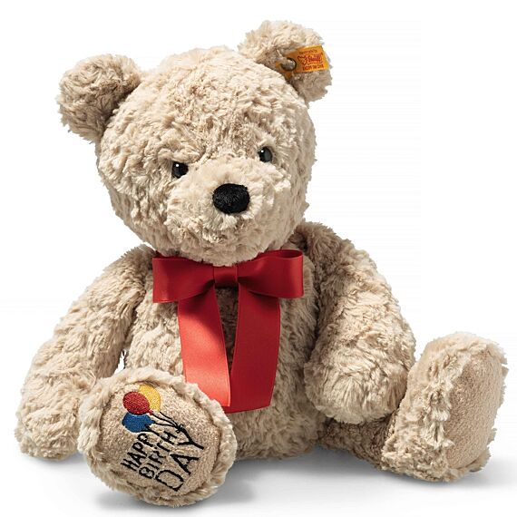 Soft Cuddly Friends Jimmy Teddy Bear – Happy Birthday, Beige, 35Cm