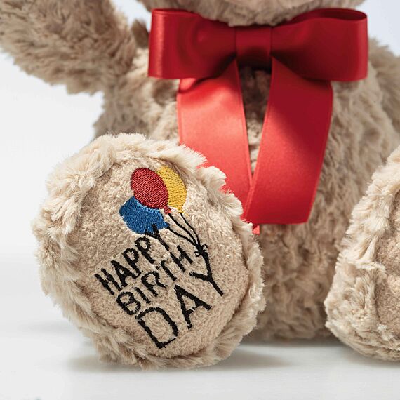 Soft Cuddly Friends Jimmy Teddy Bear – Happy Birthday, Beige, 35Cm