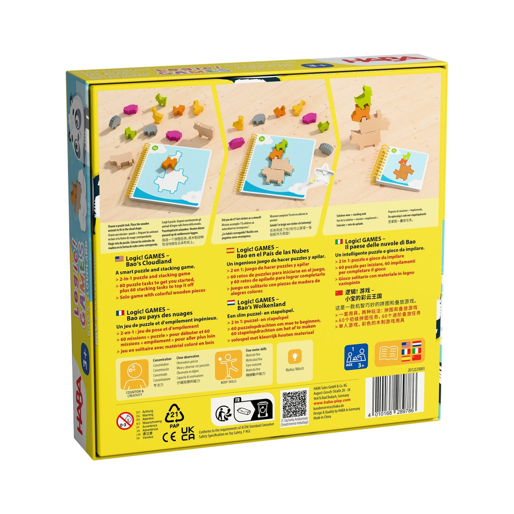 Solospel Logic! GAMES - Bao's Cloudland - Breinpuzzels en tangram Haba - In den Olifant